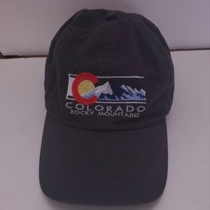 Colorado Rocky Mountains Hat cap OSFA Black Strapback Adjustable CO